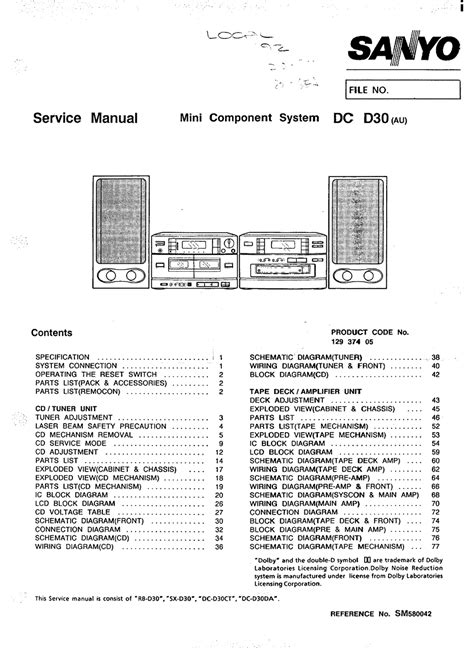 Sanyo 0523-20 Manual pdf manual